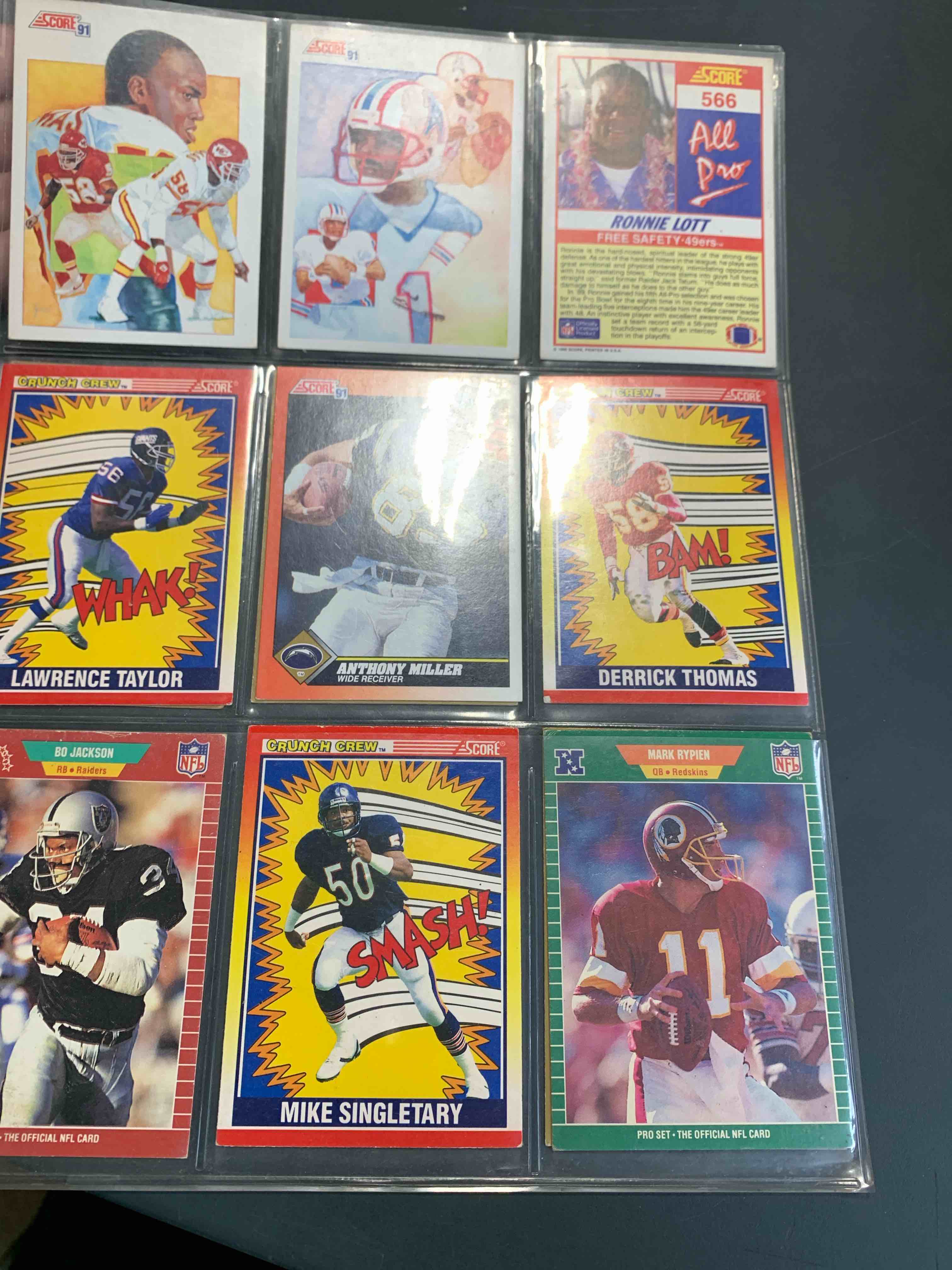 1 page of 90s football cards (13 total)