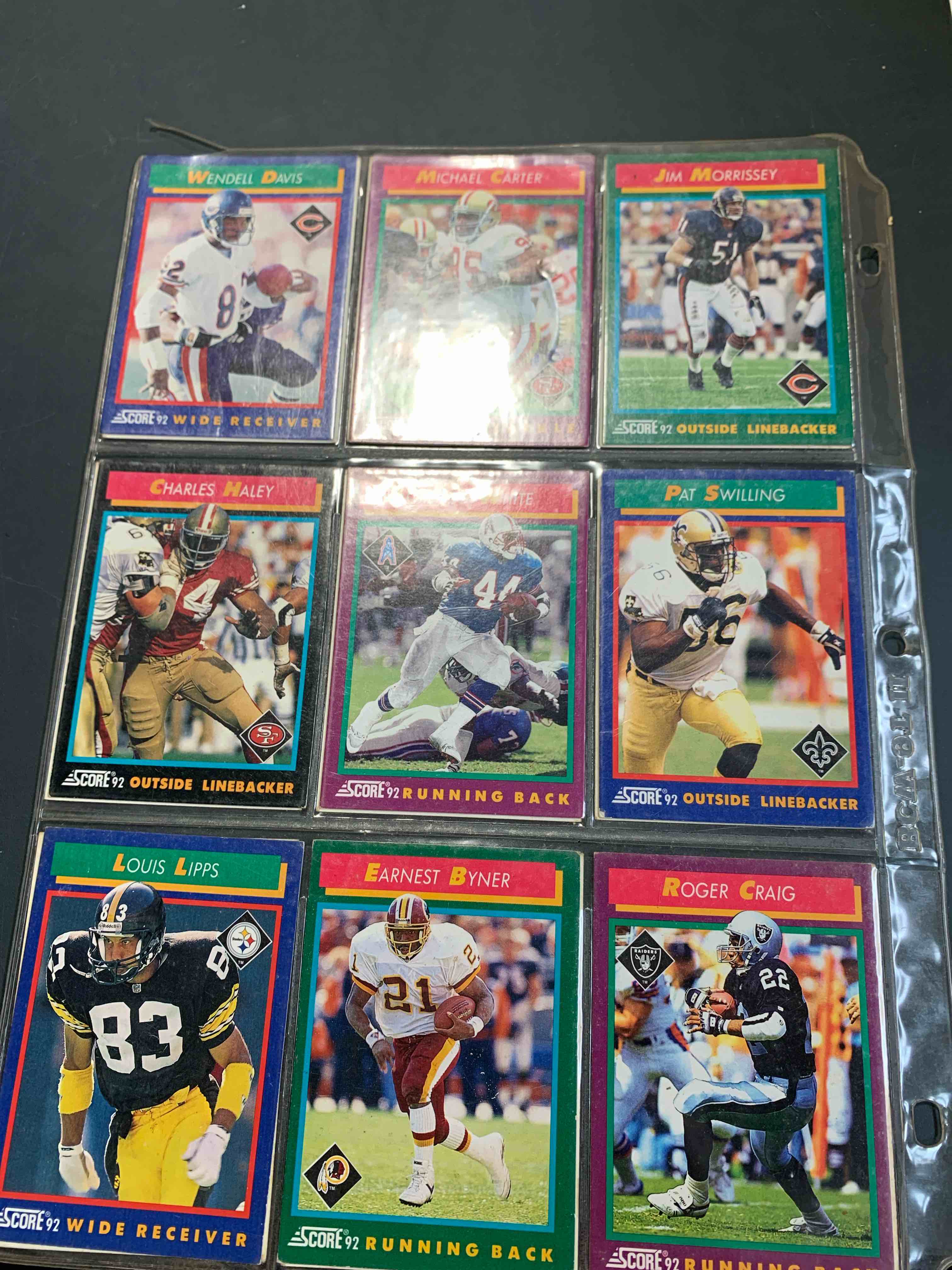 1 page of 90s football cards (18 total)