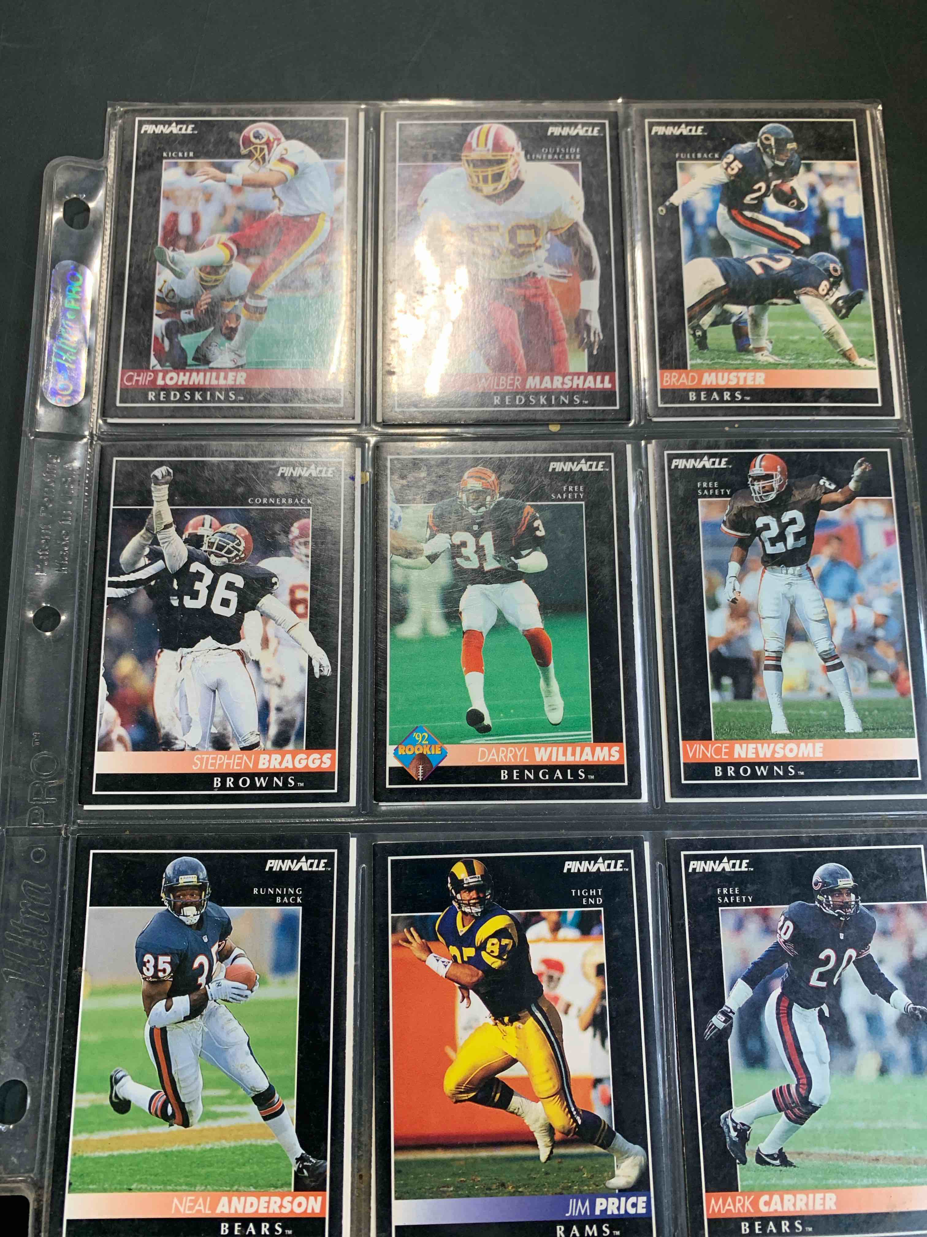 1 page of 90s football cards (18 total)