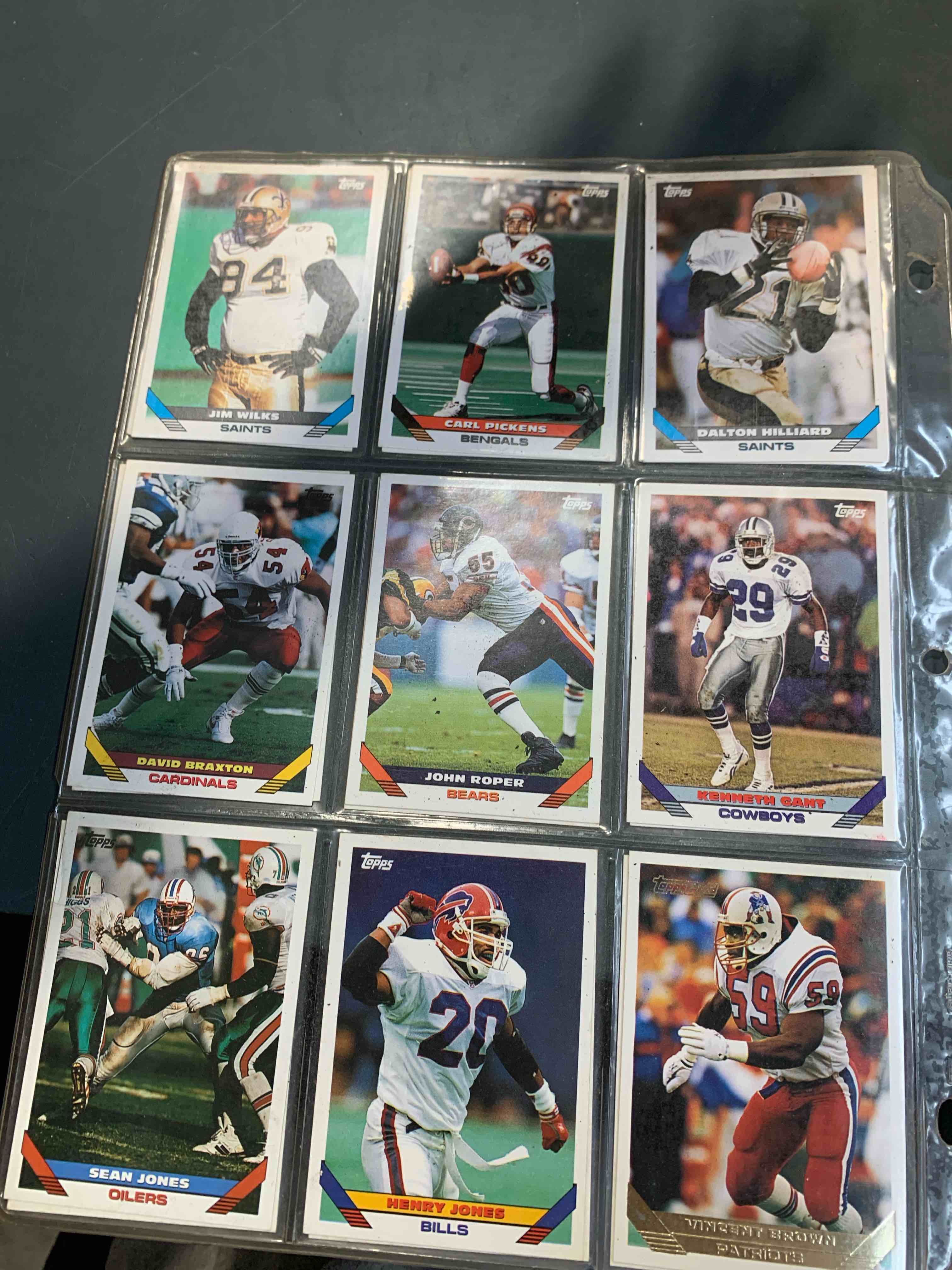 1 page of 90s football cards (18 total)