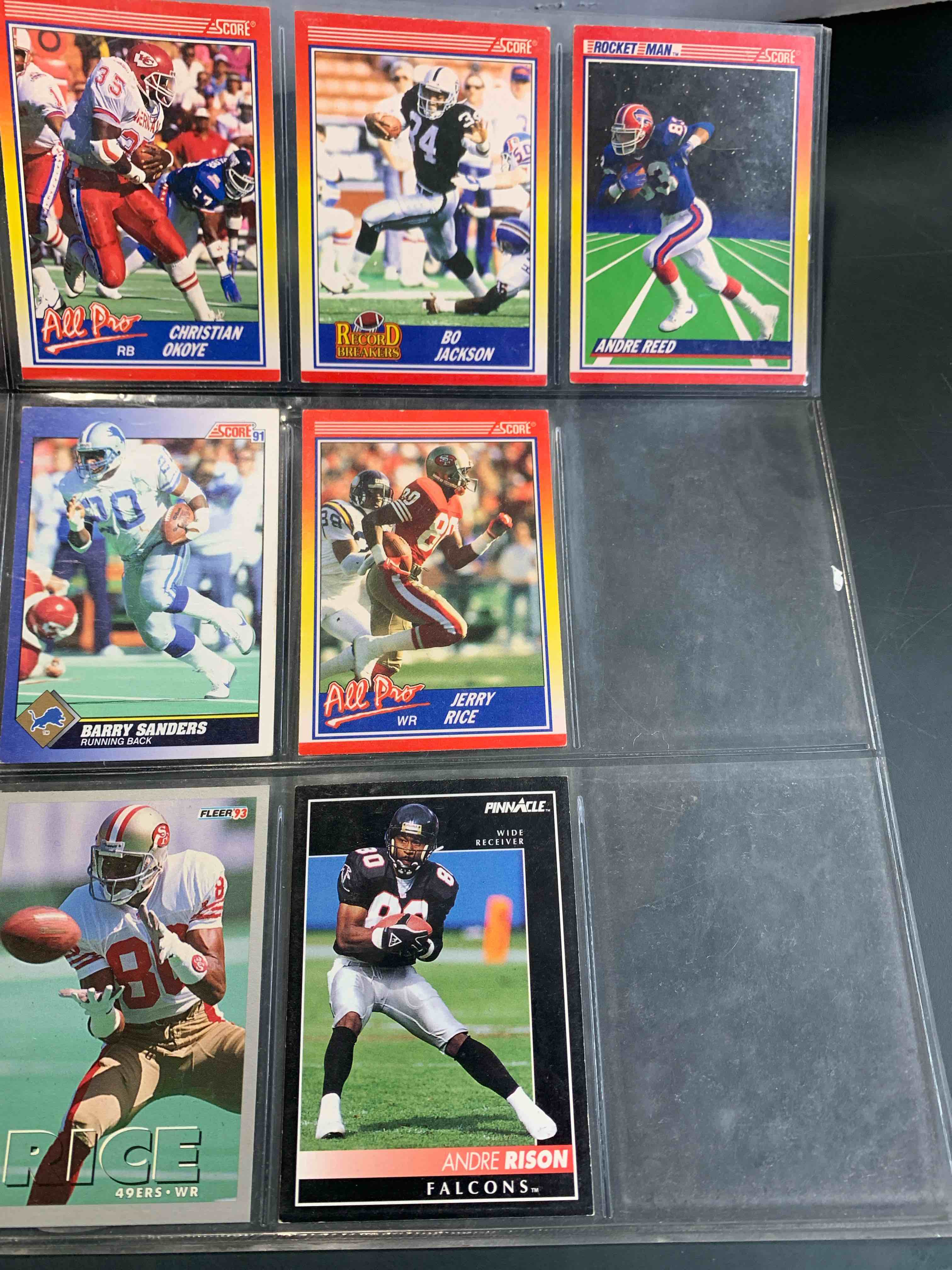 1 page of 90s football cards (7 total)