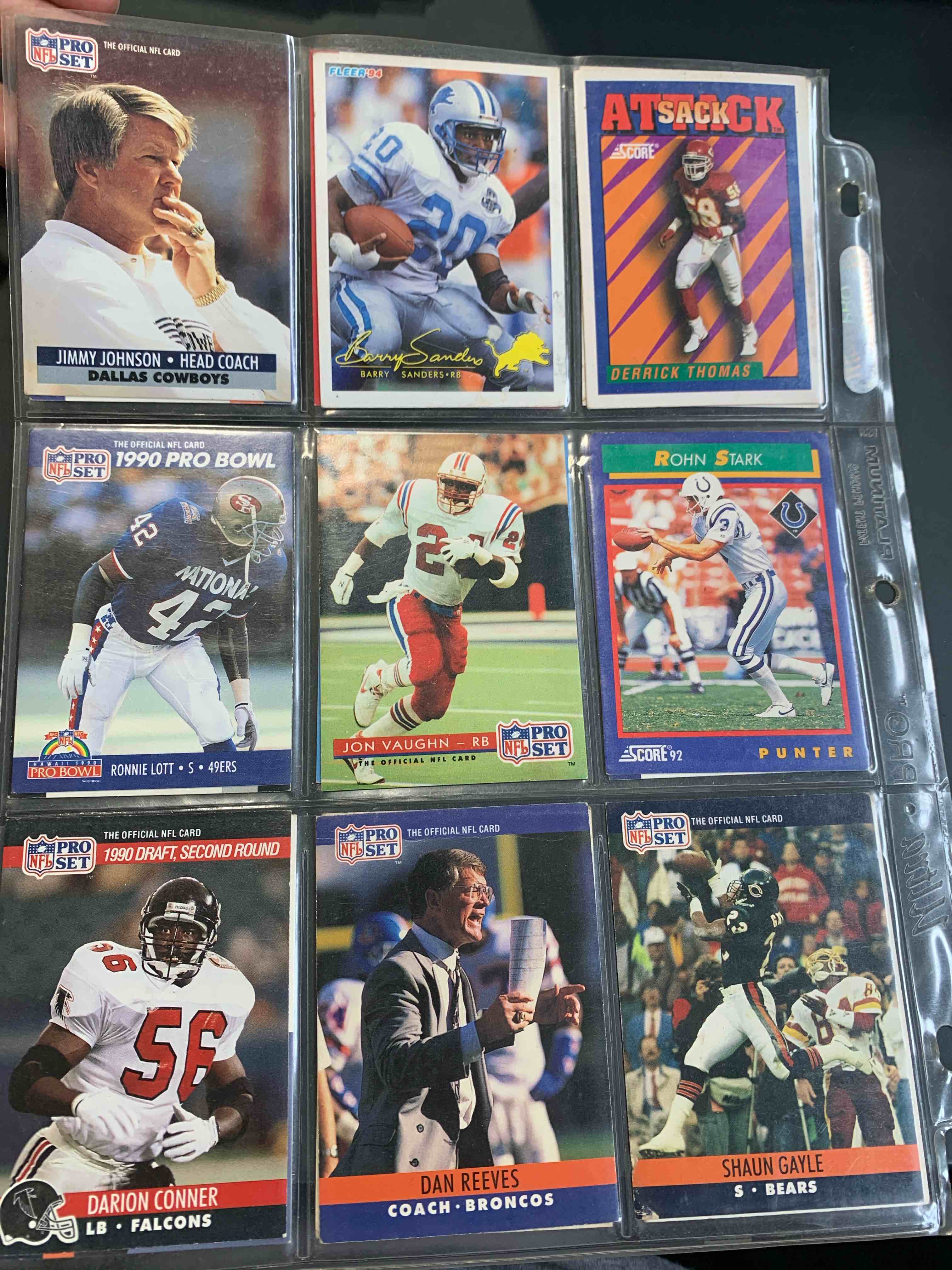 1 page of 90s football cards (18 total)