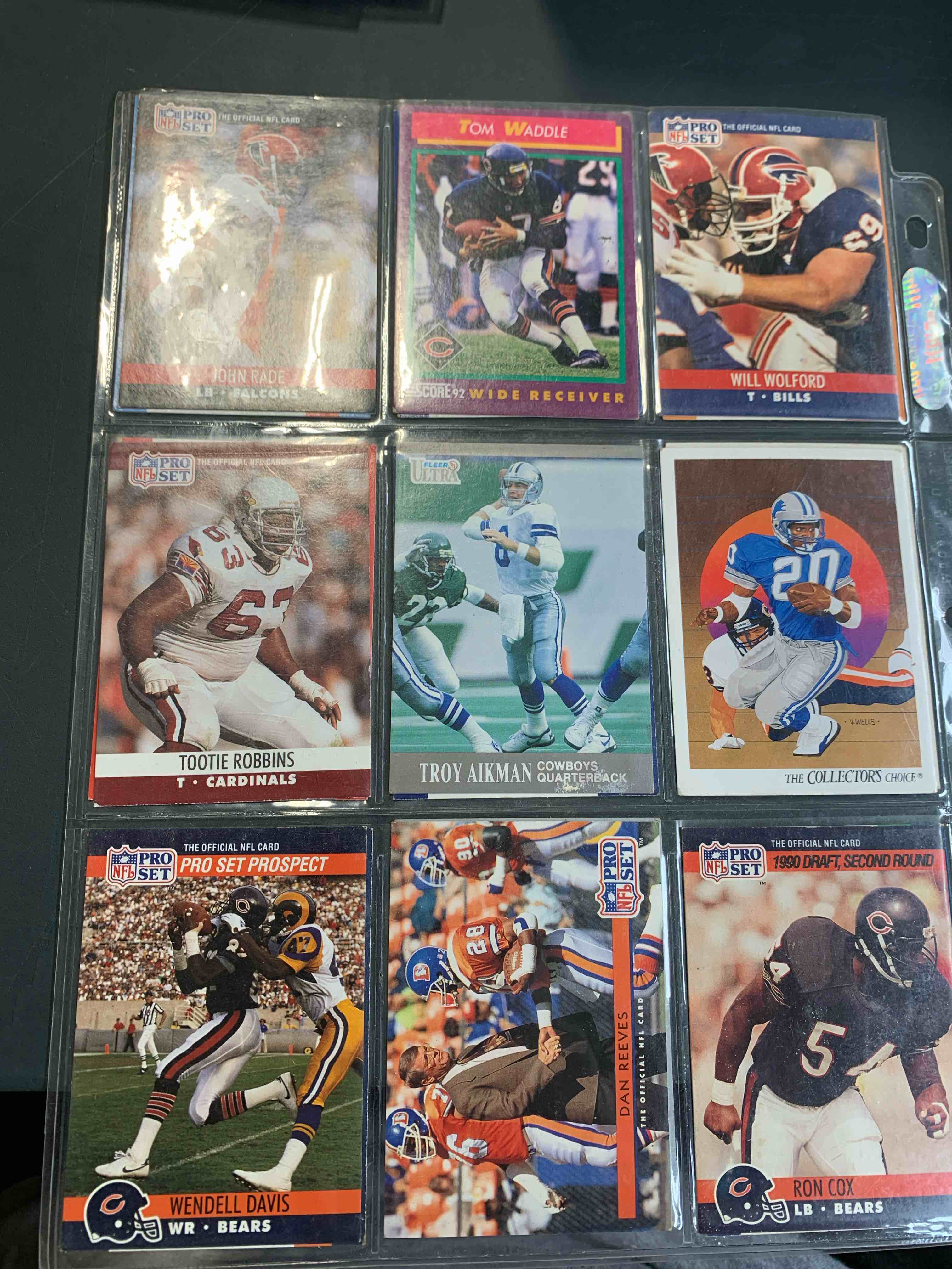 1 page of 90s football cards (18 total)