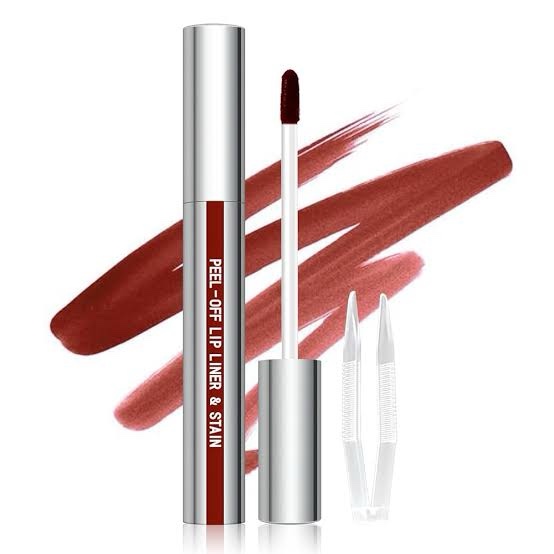 Peel Off Lip Liner Stain with Tweezer, Highly Pigmented Matte Finish Lip Tint Stain Makeup for Women