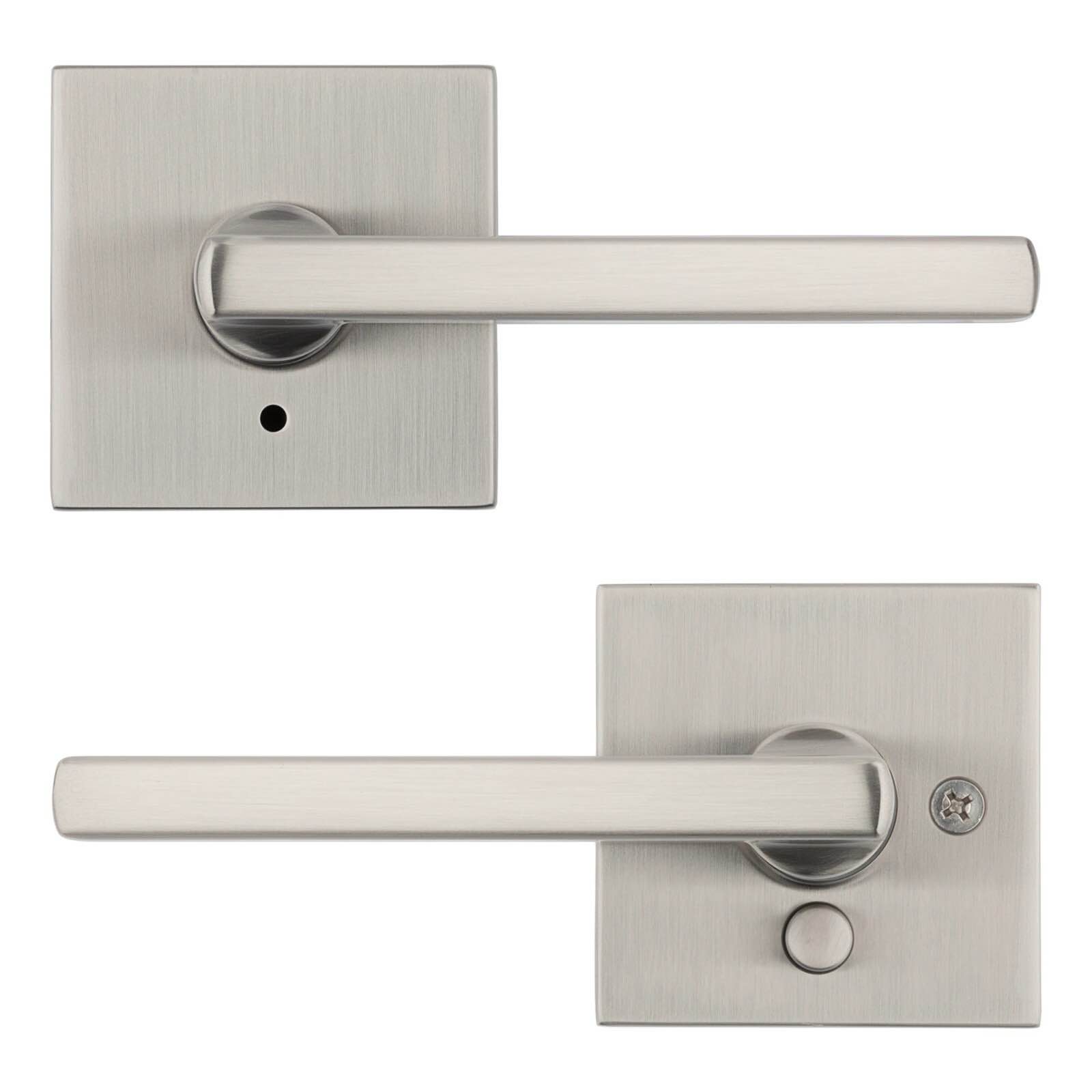 Locking Door Handles, Used, Silver Satin Chrome