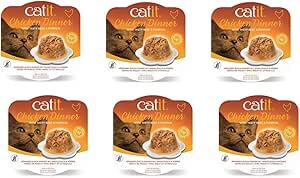 Catit Wet Cat Food Chicken Dinner with Tuna & Kale 80 g, Pack of 6, Canned Cat Food Wet, Grain Free 