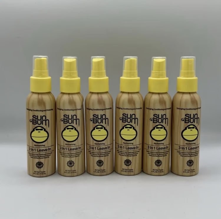 Sun Bum Revitalizing 3In1 Leave In Conditioner Detangles Protect Hair 4oz 6 Pack