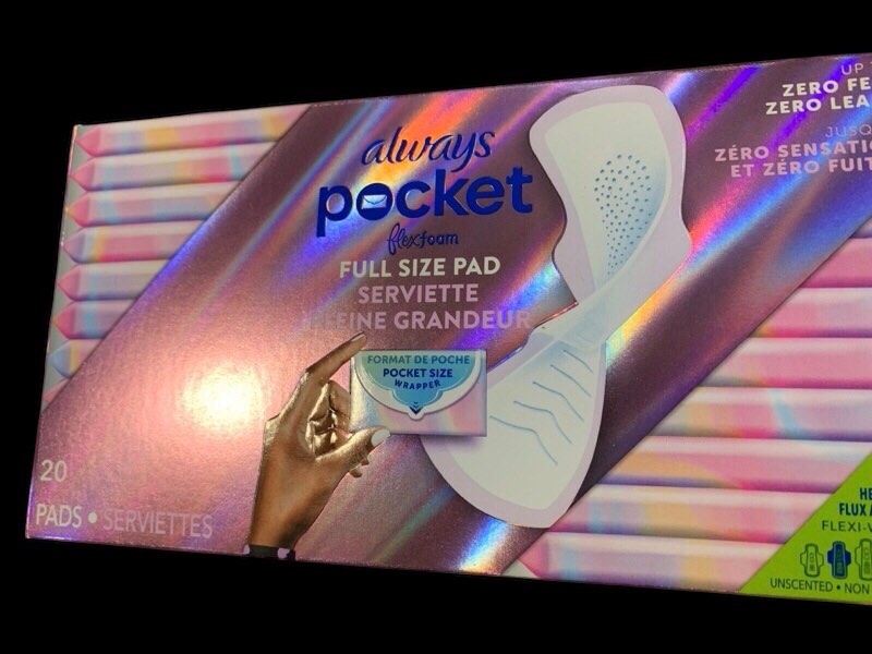 always pocket feminine pads with flexfoam
