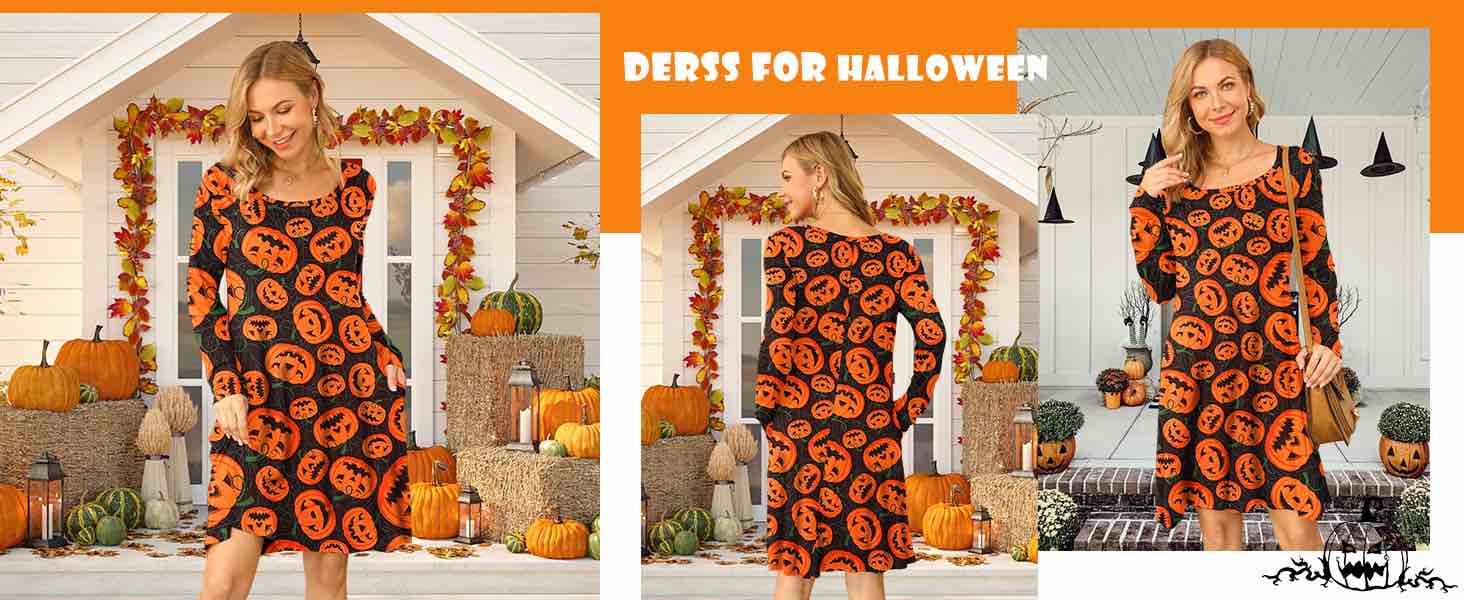(Size XL) AUSELILY Women's Long Sleeve Casual Swing T-Shirt Dresses with Pockets 