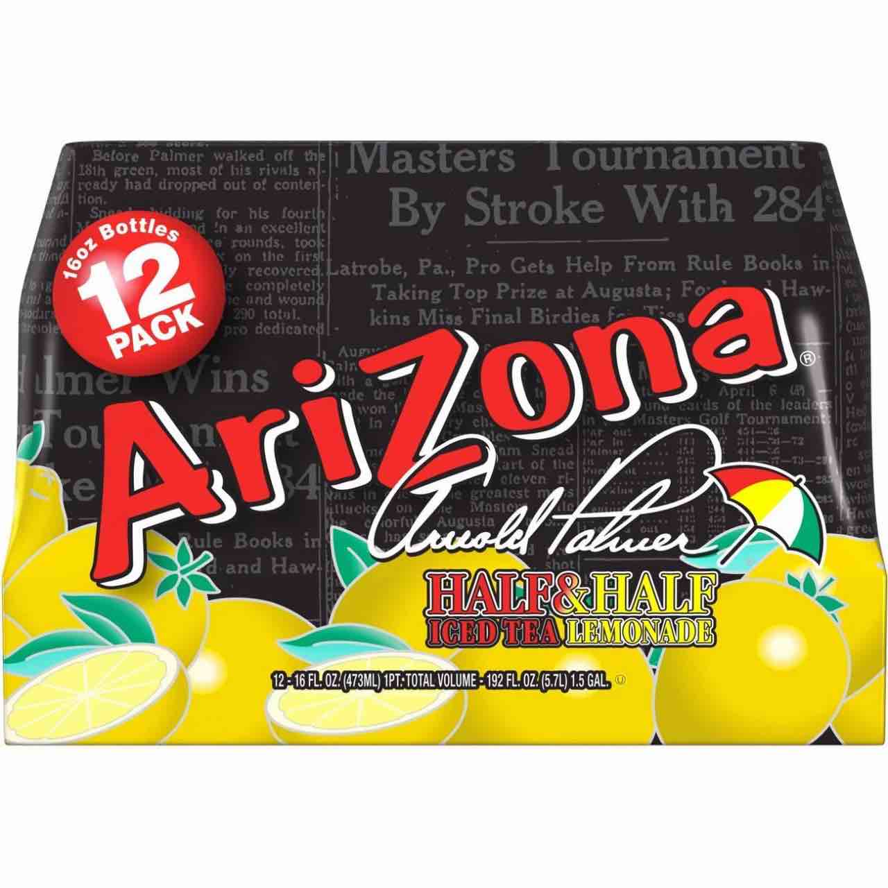 Arizona Arnold Palmer Half & Half Iced Tea Lemonade 12 pk Bottles