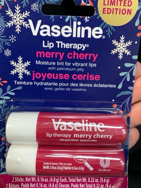 Vaseline® Lip Therapy Limited Edition Merry Cherry 2pk, Long-Lasting moisturization for soft, smooth