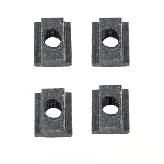 ZHYOHEN 4PCS Black Threaded T Slot Nuts 1/2 inch Slide Trapezoidal Mould Fixing Threaded Nuts T Slot