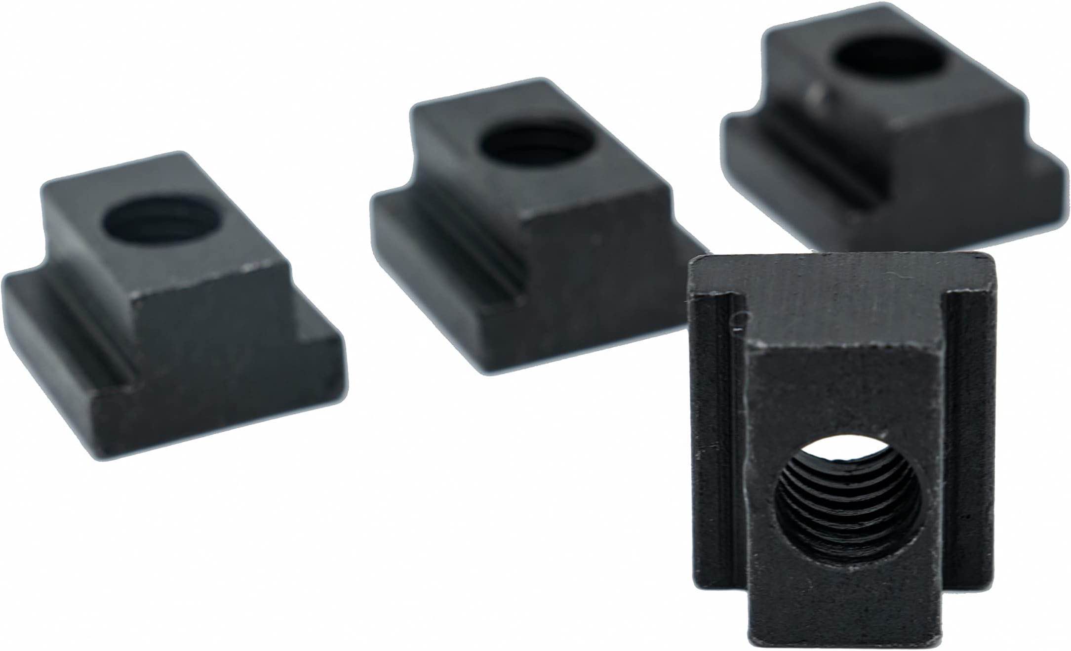 ZHYOHEN 4PCS Black Threaded T Slot Nuts 1/2 inch Slide Trapezoidal Mould Fixing Threaded Nuts T Slot