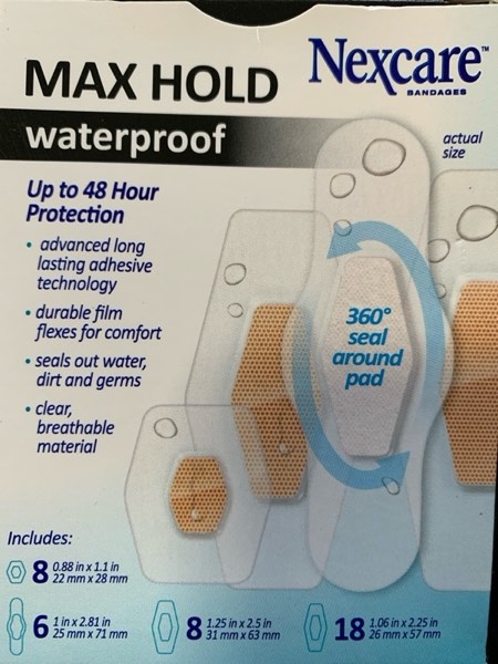 Nexcare Max Hold Waterproof Bandages