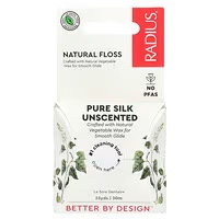 radius dental floss, natural floss, unscented silk, 33 yards, compostable & non-toxic oral care designed to help fight plaque