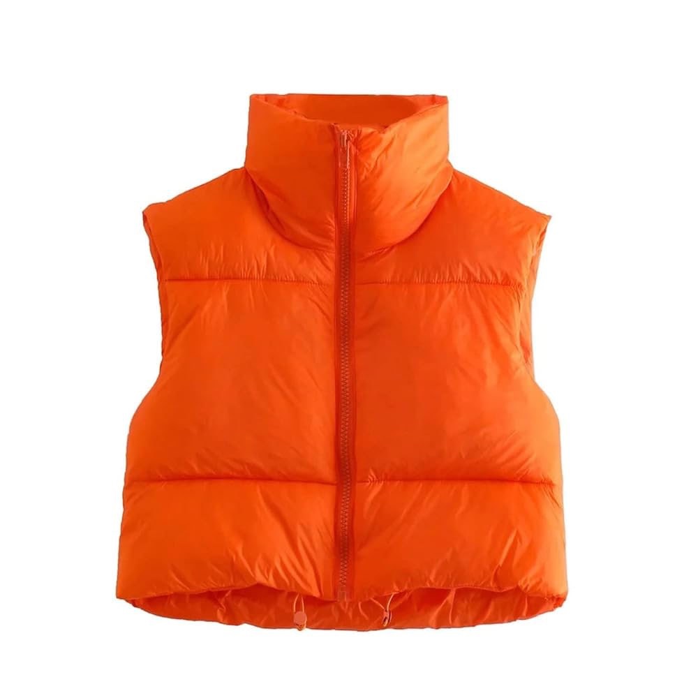 Ayturbo Women's Lightweight Cropped Puffer Vest Quilted Padded Zip Up Sleeveless Jacket