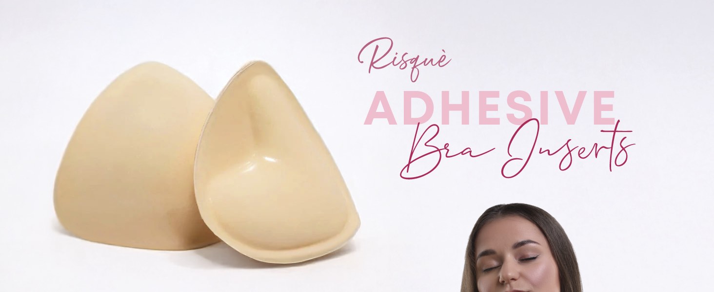 double sided sticky bra inserts reusable | push up lift self-adhesive pads for strapless, bikini, swimsuit, and sports bras | comfortable, invisible support for a natural look | long-lasting beige