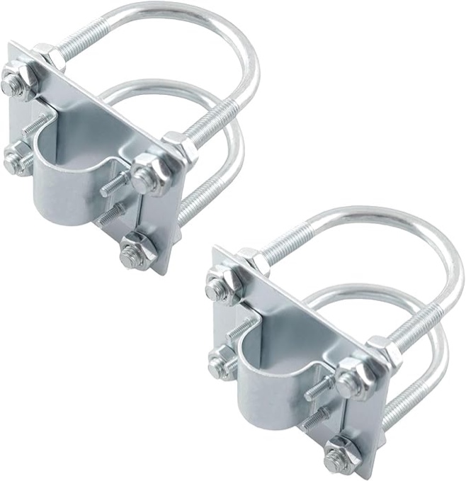 TAODAN 2PCS Fibreglass Antenna Clamp M8 Clamps Pipe Clamps Fixing Clips Galvanised Pipe Clamps U Sha