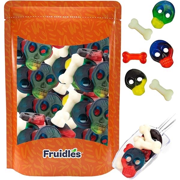 fruidles gummy skulls halloween candy