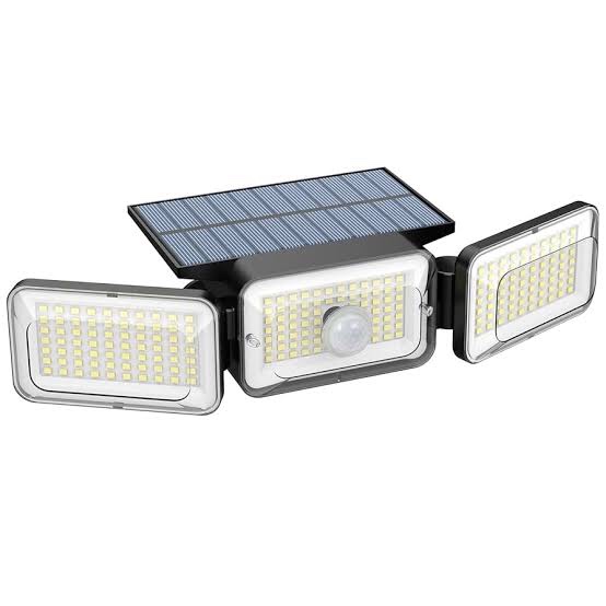 Mokot Solar Lights Outdoor, 218LED 2500LM Solar Motion Sensor Outdoor Lights, 3 Head IP65 Waterproof