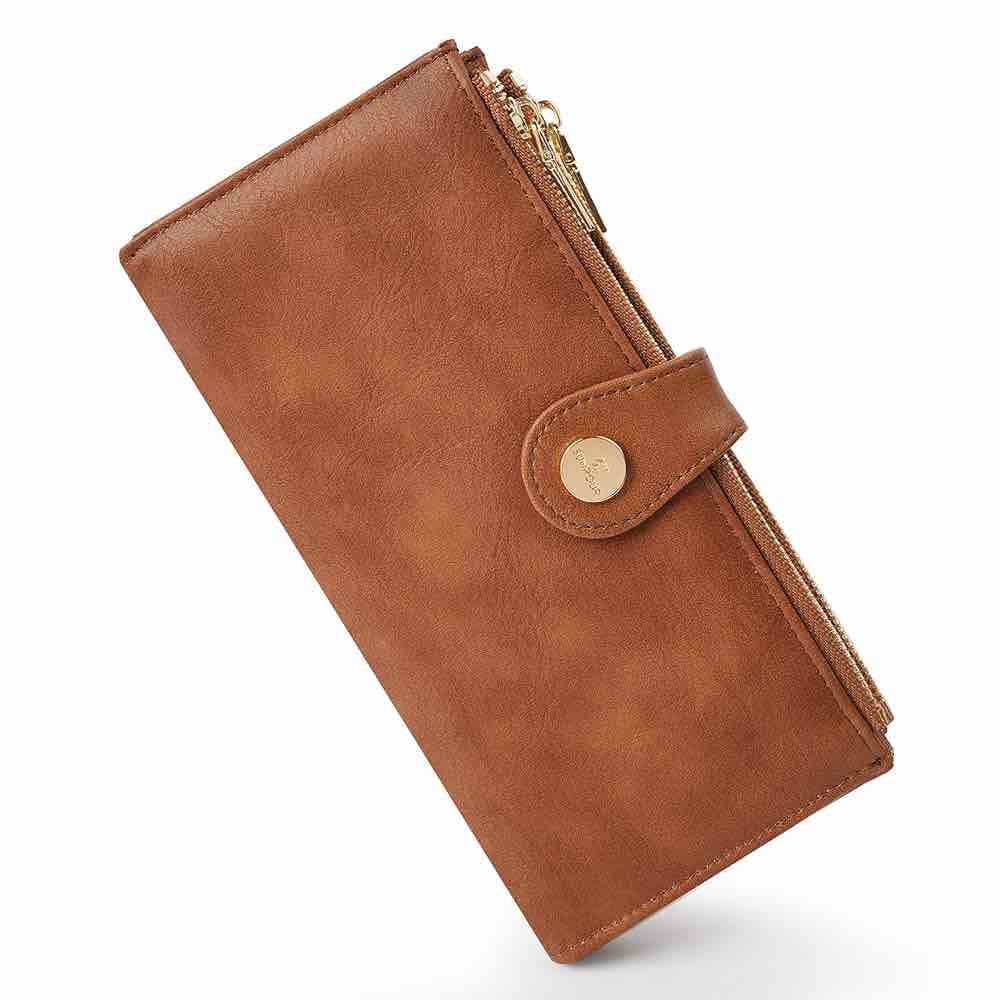 Women’s Leather Wallet RFID Blocking Slim Bifold Credit Card Holder Travel Wallet