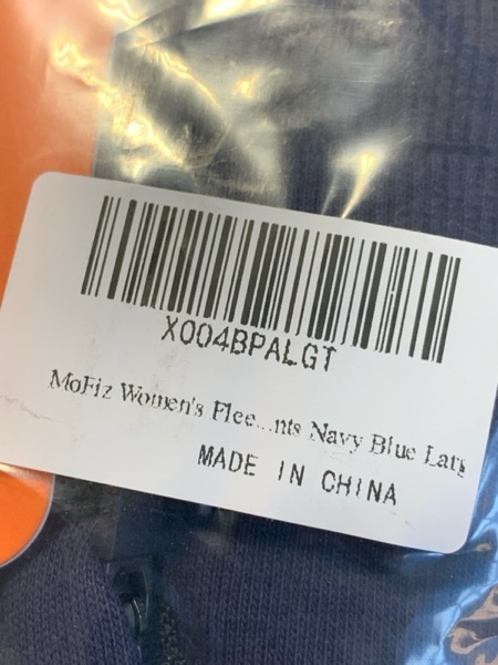Condition photo showing New/Like New for (Size L) MoFiz Womens Fleece Lined Joggers Hiking Pants High Waisted Thermal Outdoor Sweatpants for Women with Zipper Pockets A02-navy Blue X-Small