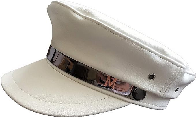 women yacht captain sailor hat pu newsboy cabbie baker boy peaked beret cap