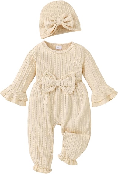 Newborn Baby Girl Clothes Preemie Clothes Girl Infant Fall Winter Outfits Jumpsuits Baby One-Piece Romper