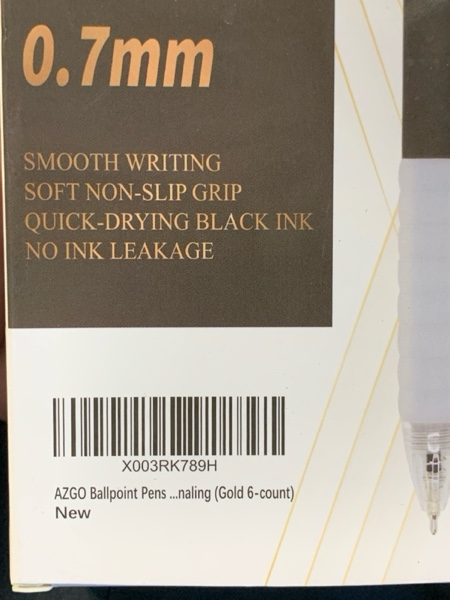 Condition photo showing New/Like New for AZGO Ballpoint Pens Black Retractable Ink Writing Pen Office 0.7mm Ball Point Pen for Journaling (Gold 6-count)