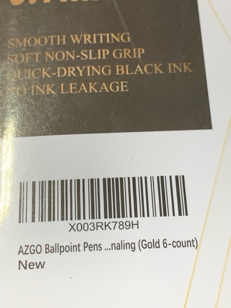 Condition photo showing New/Like New for AZGO Ballpoint Pens Black Retractable Ink Writing Pen Office 0.7mm Ball Point Pen for Journaling (Gold 6-count)