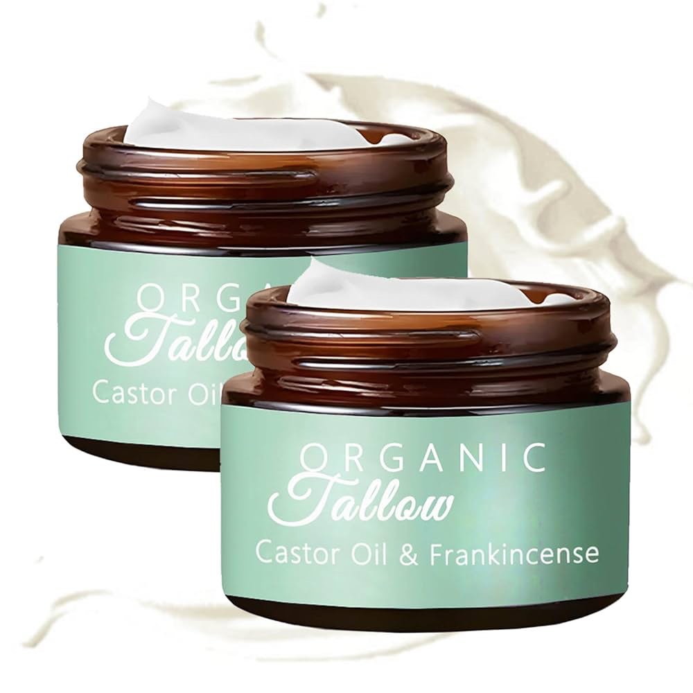 RWSEFK Grass-fed Beef Tallow with Frankincense Oil & Castor oil, Organic Beef Tallow Moisturizer for