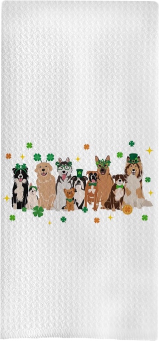 BYRFIIEU Irish Blessing St Patrick's Day Kitchen Towels, Lucky Clover Shamrock St Patrick's Day Hand Towels, St Patrick's Day Dish Towels, St Patrick's Day Kitchen Bathroom Decor, 16x24 Inch
