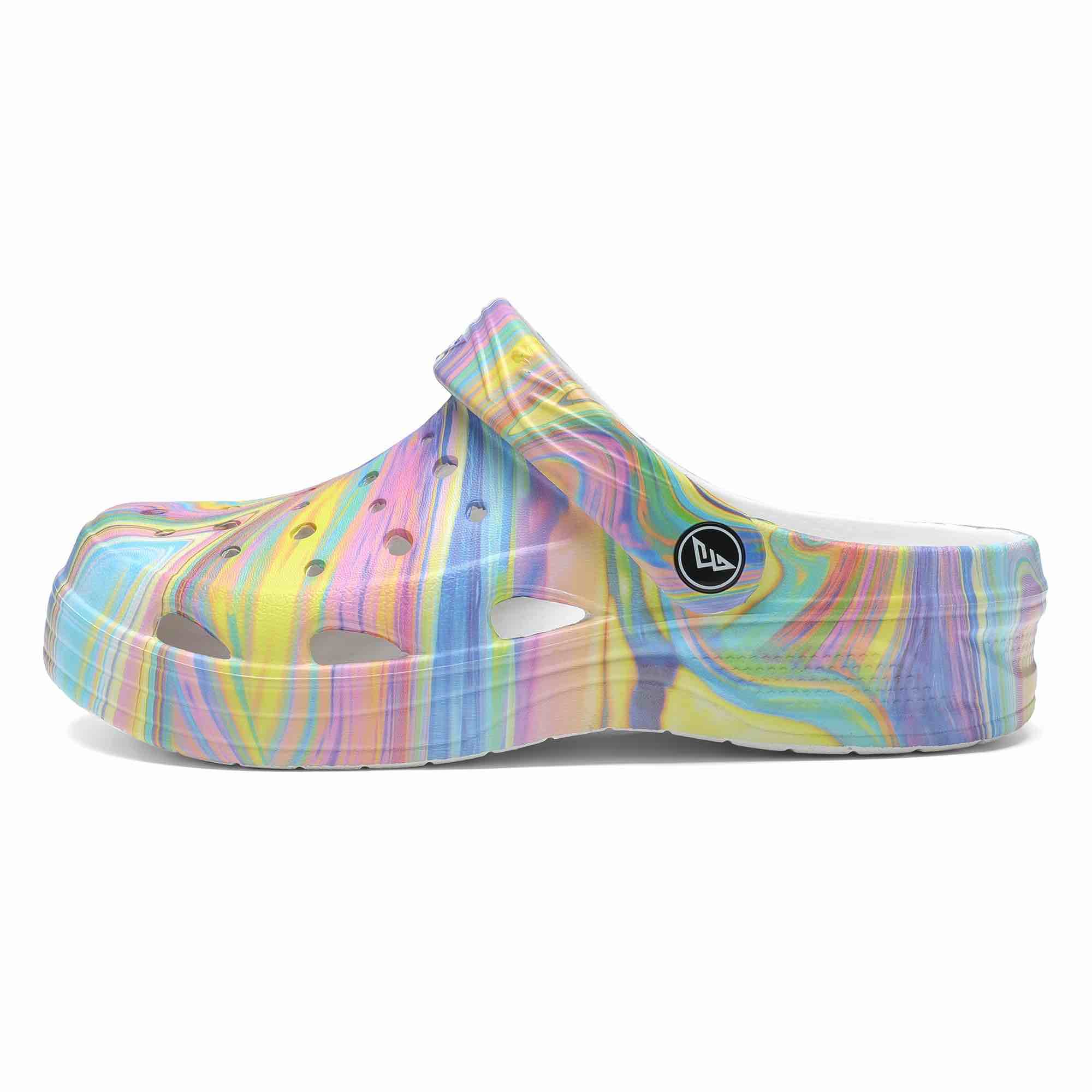 (33-34) Ballaza Boys Girls Clogs Size 3 Big Kid Garden Clogs zuecos para niños Childern Gardening Beach Sandals Youth Shower Clog & Mules Color Spiral