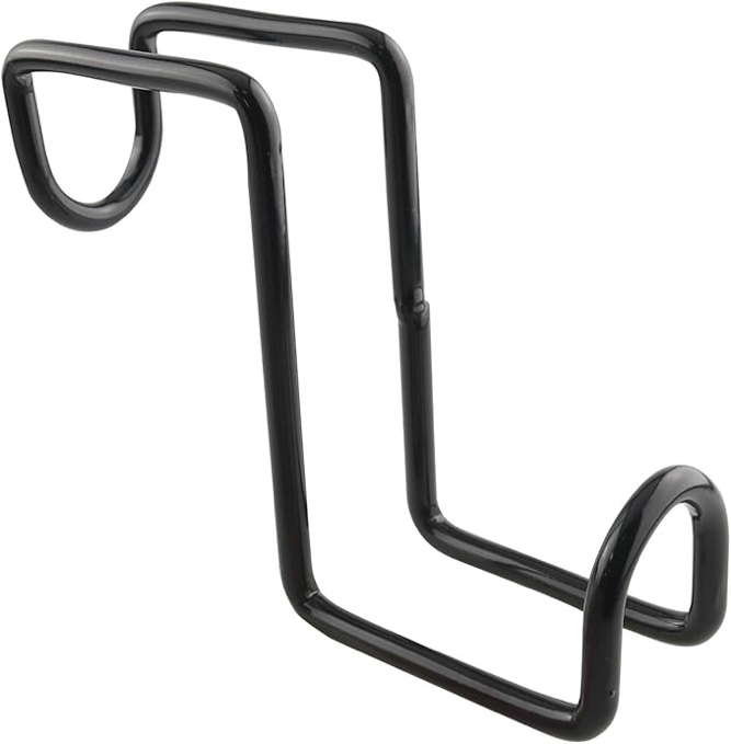 WHYHKJ Horse Bucket Wire Hooks 4 inch Fixed Hooks Rail Saddle Hooks Heavy Duty Metal Stall Hooks for Doors Fences for Garages Barns Porches Sundries Cloakrooms Black