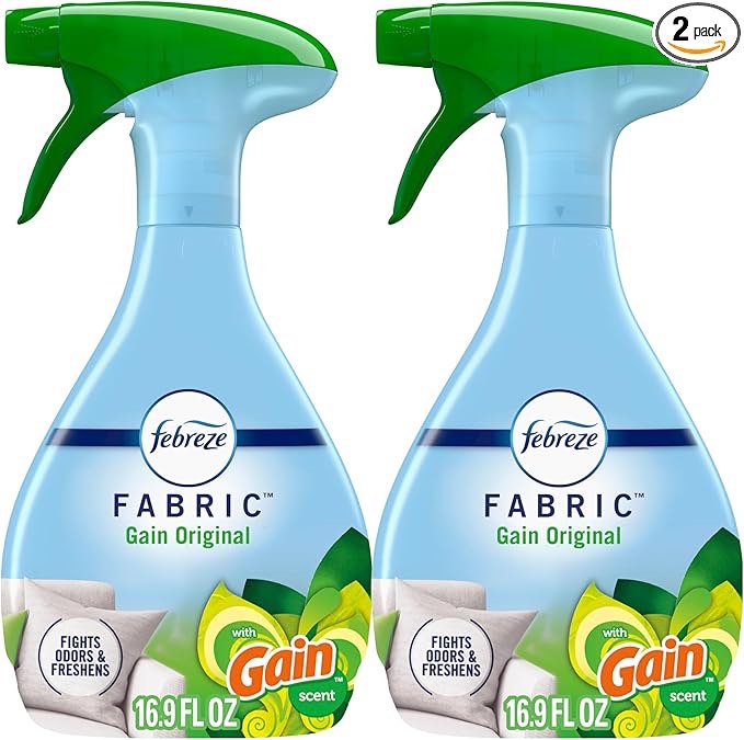 Febreze Odor-Fighting Fabric Refresher with Gain, Original, 16.9 fl oz, Pack of 2