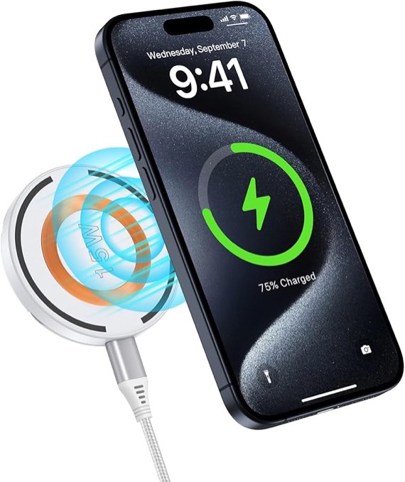 Fast Magnetic Wireless Charger Stand 15W Wireless Charger Pad Kickstand Phone Holder