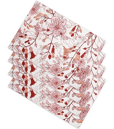 so essential placemats set of 4 100% cotton place mats double layered kitchen table mats set of 4 vintage flowers design washable placemats for dining tables ideal for dining, parties, picnics