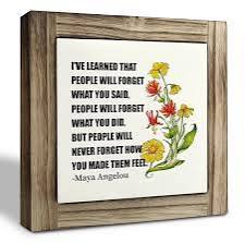 Maya Angelou Inspirational Quote Sign, I've Learned That People Will Forget What You Said, Office Décor, Office Decor for Women, Maya Angelou Quotes Wall Art, Motivational Wall Décor 9.9inch