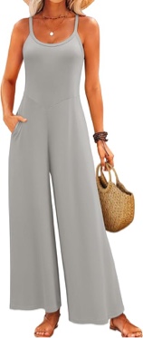 luxveer jumpsuits for women 2025 summer sleeveless casual loose wide leg long pant rompers one piece beach vacation outfits