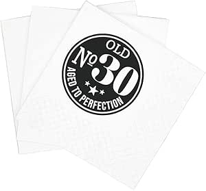 sharkbliss making great since 1994 30th birthday cocktail napkins, 50 pack 30th birthday disposable paper cocktail beverage napkins in bulk for his her thirty 30th bday | 2-ply, 5x5" (1994)