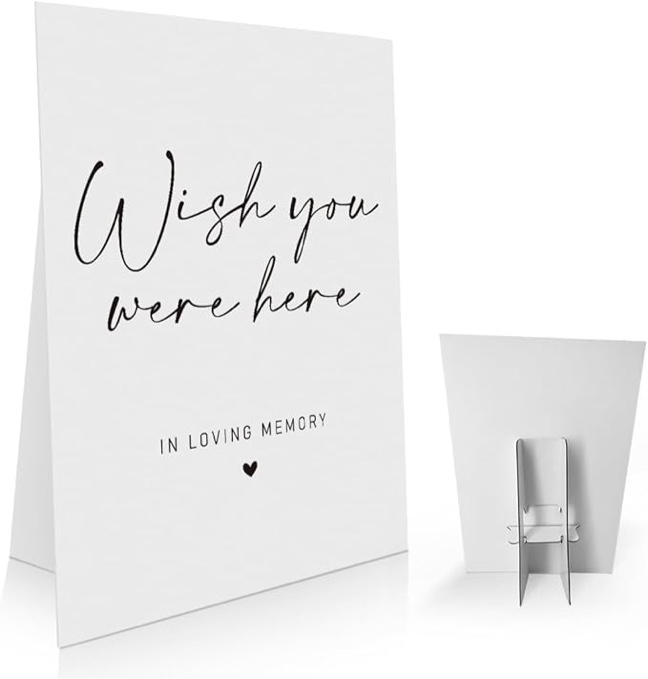 In Loving Memory Wedding Sign 8 x 11 Inch, Wish You Were Here, Wedding Memorial Sign, Memorial Decorations, Minimalistic Sign for Bridal Shower-WDS07