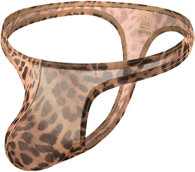 (Large) LMRLWPTF Men's G-String Thongs, Sexy See-through Sheer T-Back Thong, Low Rise Mesh Pouch Lingerie Mens Underwear