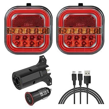 joqqo magnetic wireless tail lights kit for trailer, led trailer rear lights for truck, flatbed, cam