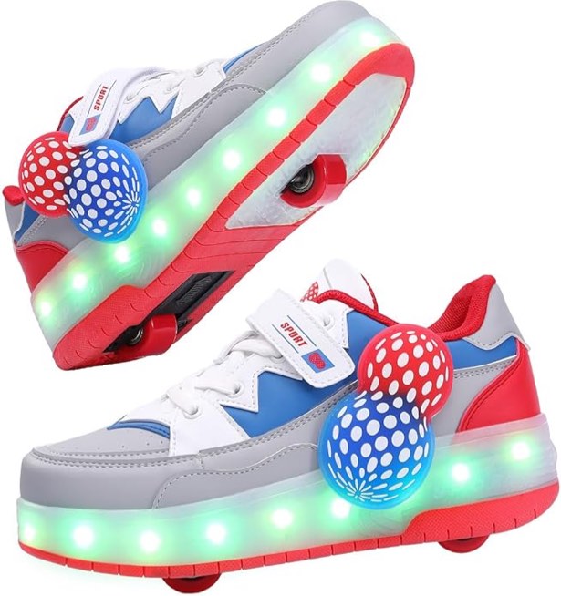 roller shoes for kids boys girls fashion fun wheels sneakers children roller skate shoes blue