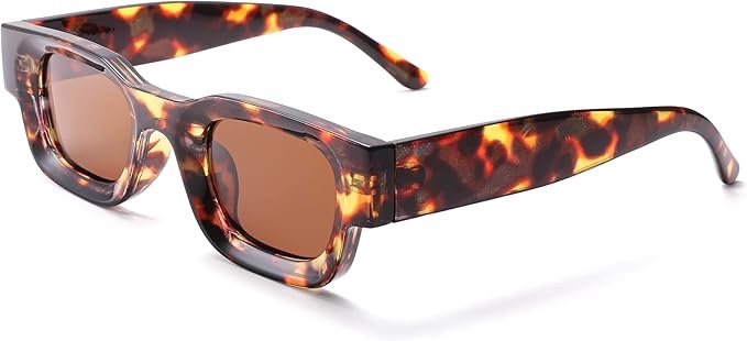 Braylenz Retro 90s Chunky Square Sunglasses for Women & Men - Thick Polarized Uv400 Protection, Lightweight Unisex Frame
