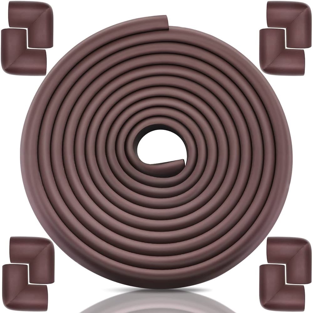 Baby Edge and Corner Protectors Thick - 18 Feet Foam Edge Protector with 8 Foam Corner Guards, 3M Ad
