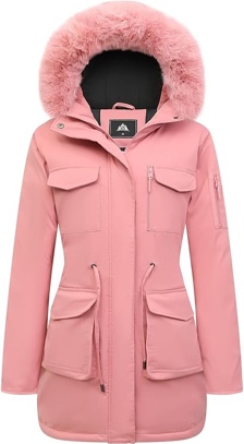(X-Large) MOERDENG Women's Long Winter Coat Thickened Down Alternative Jacket Warm Puffer Jacket Waterproof Parka