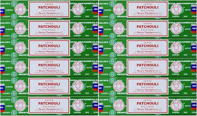 Satya Nag Champa Patchouli Incense Sticks, 12 Count