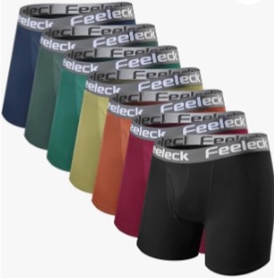 Feeleck Mens underwear Rayon Boxer Briefs 7-Pack,Soft & Moisture Wicking with Fly Underwear for Man