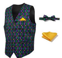 (Small) Giftdigger Mardi Gras Vest for Men,Mens Mardi Gras Costume,Men Mardi Gras Vest and Tie,Mardi Gras Outfit for Men,Mardi Gras Vest and Bow Tie for Men,Mardi Gras Tuxedo Vest and Bow Tie,Style4/S